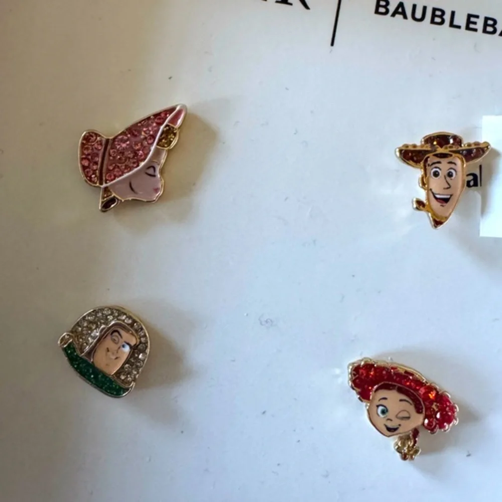 BaubleBar x Disney Pixar collab Toy Story earrings-Pink, Red, Green, Gold-so FUN